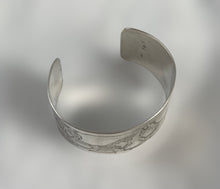 Load image into Gallery viewer, Etched Sterling Silver Cuff Bracelet - Animal Print
