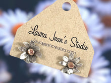 Load image into Gallery viewer, Sterling Silver Wildflowers with Brass Centers - Earrings
