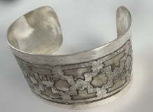 Load image into Gallery viewer, Etched Sterling Silver Cuff Bracelet - Southwestern Pattern

