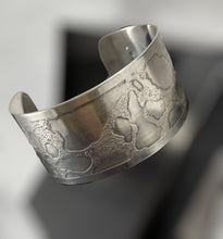 Load image into Gallery viewer, Etched Sterling Silver Cuff Bracelet - Animal Print
