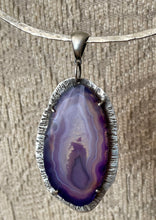 Load image into Gallery viewer, Sliced Purple Agate Pendant Necklace in Sterling Silver
