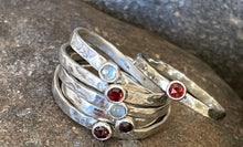 Load image into Gallery viewer, Sterling Silver Stacking Rings with Gemstones
