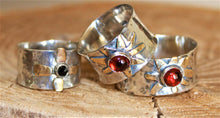 Load image into Gallery viewer, Wildflower Rings - Sterling Silver/Brass/Gem of choice
