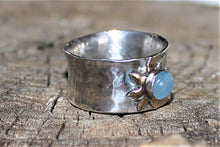 Load image into Gallery viewer, Wildflower Rings - Sterling Silver/Brass/Gem of choice
